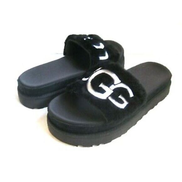 Women’s UGG layton fur slides/ Slippers Sz 10 - Picture 3 of 9